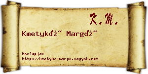 Kmetykó Margó névjegykártya